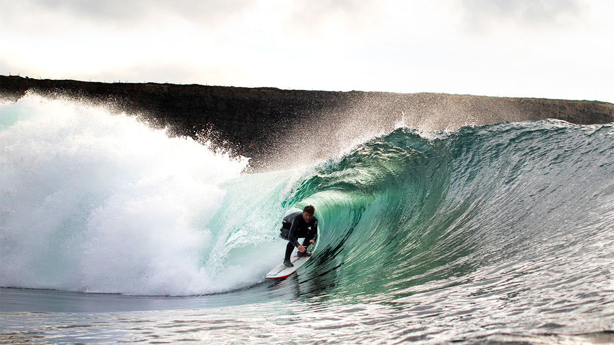 ollie getting barrelled in Ireland